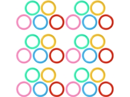 Conjunto Operitacx com 300 Anéis de Plástico Multicoloridos de 20mm para Organizar Papéis, Arquivos e Materiais