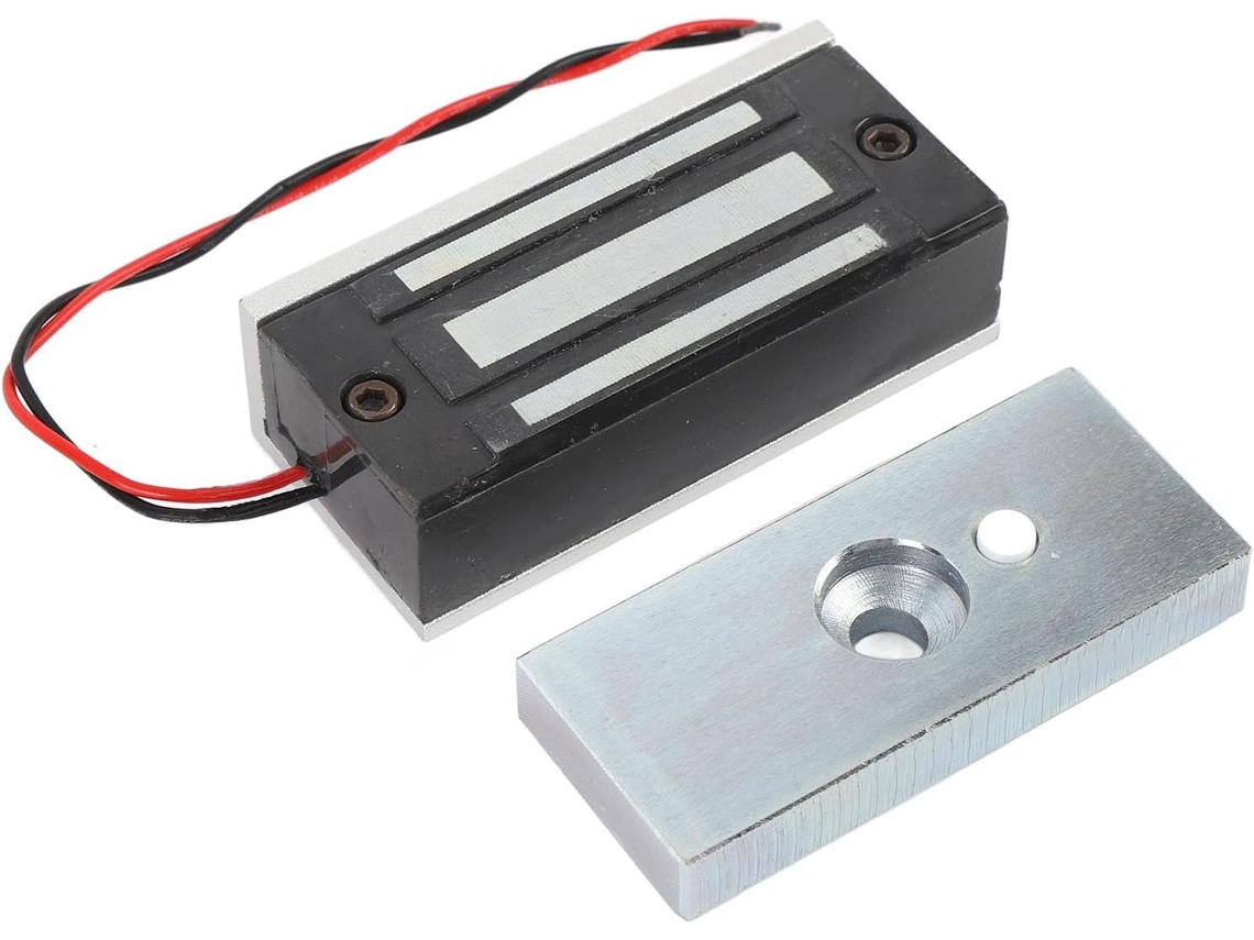 Fechadura Eletromagnética SFUSHOS com força de retenção de 60 Kg, modo NC, 12 V ou 24 V