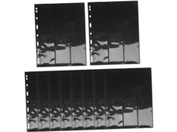 Valiclud Lote De 10 Páginas Para Álbum De Coleção De Timbres Noir - 3 Compartimentos Verticaux - Dupla Face
