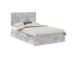 Cama com Armazenamento Cinzento 135x190 cm Madeira Processada MAISON EXCLUSIVE