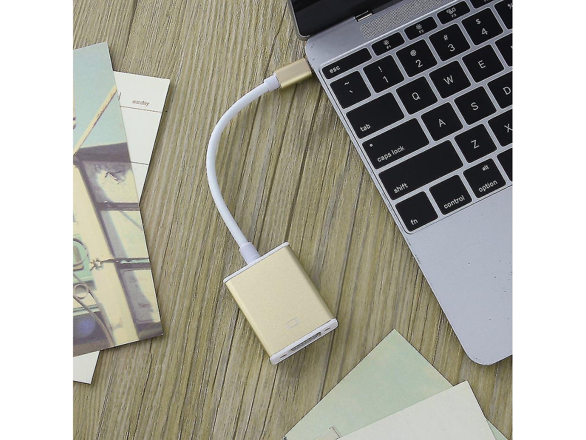 Adaptador Type C Usb3.1 To Vga Adapter Usb-C To Vga Connector Golden Digital Hub
