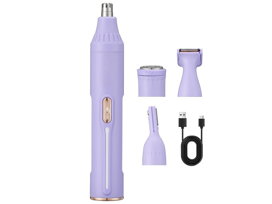 Aparador De Nariz 4 Em 1 Hexinyigjly 11000 Rpm, Motor Silencioso, Ipx7, Usb-c Roxo