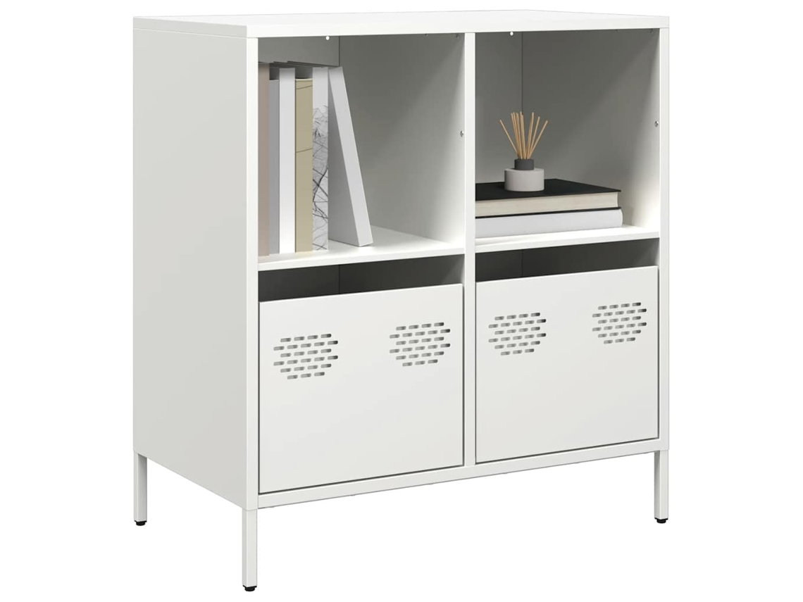 Vidaxl Aparador 68x39x73,5 Cm Aço Laminado A Frio Branco