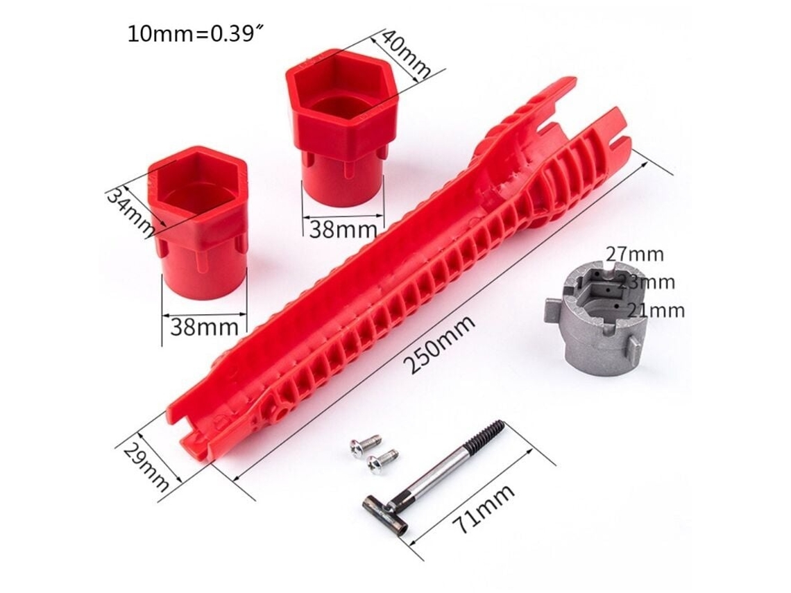 Chave De Torneira 29cm, Em Plástico, Cor Prata - Lurelia