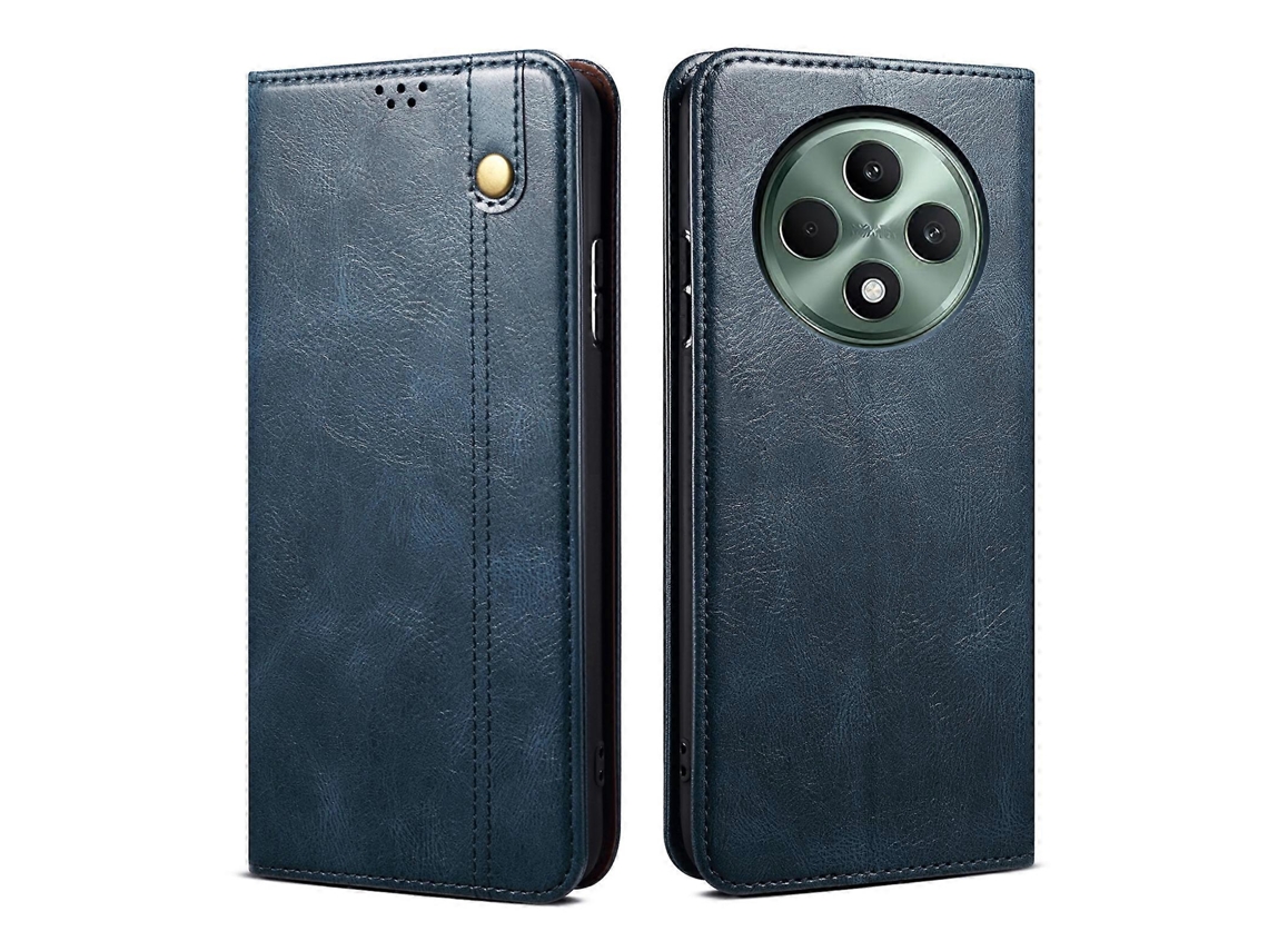 Capa De Couro Com Textura Crazy Horse Para Oppo Find X6 Oil Wax