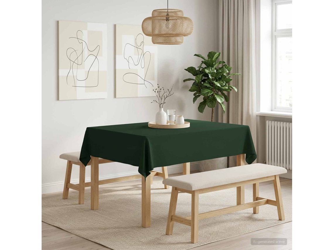 Vidaxl Toalha De Mesa Retangular Verde-escuro 140 X 160 Cm