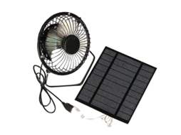 Ventilador Alimentado Com Painel Solar De 5w 5v, Mini Portátil Refrigeração Ventilação 4 Polegad As Usb Pa