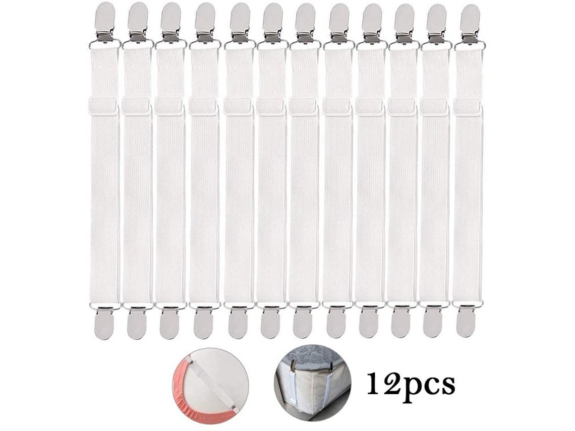 Tensor De Lençóis Pull-on 12 Peças, Faixas Elásticas Ajustáveis ​​para Lençóis