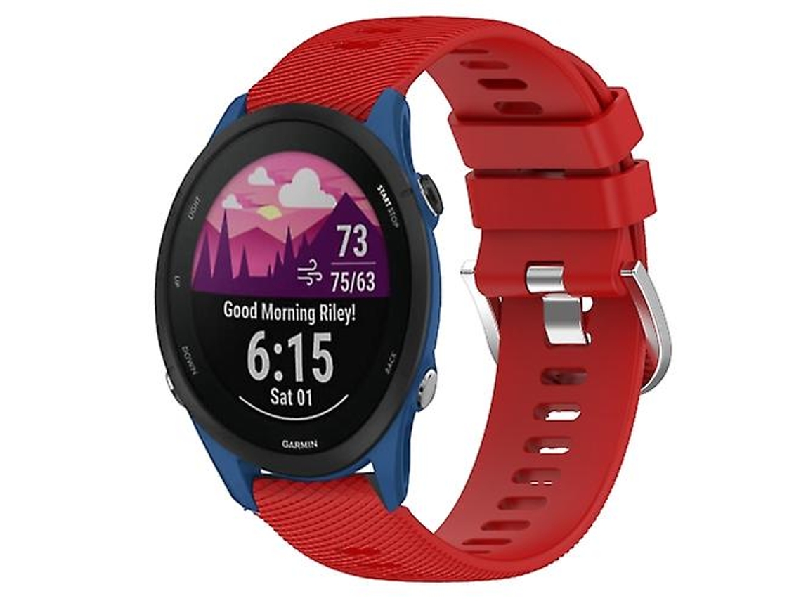Bracelete de Smartwatch para Garmin Forerunner 255S 18Mm Faixa de Relógio de Silicone de Cor Sólida Vermelha VENISYMLIS