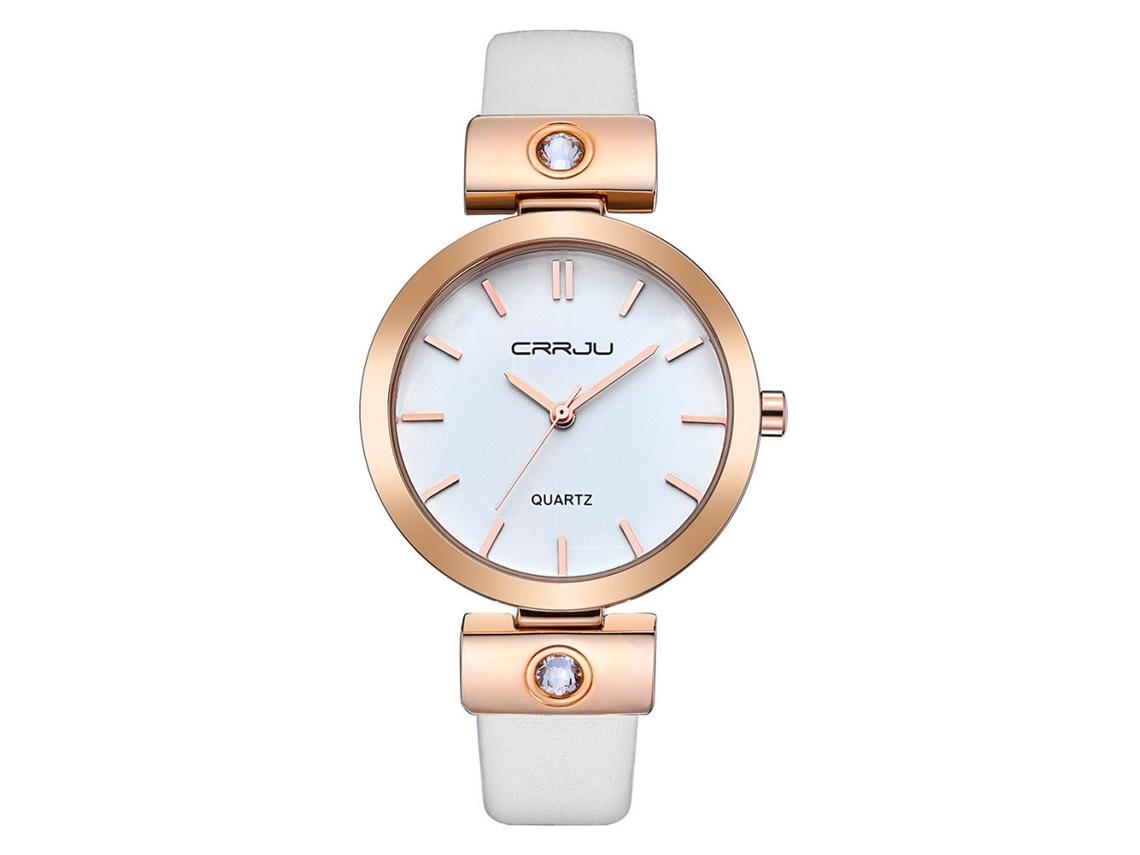 Relógio de Pulso Feminino Simples e Fashion com Movimento de Quartzo Branco