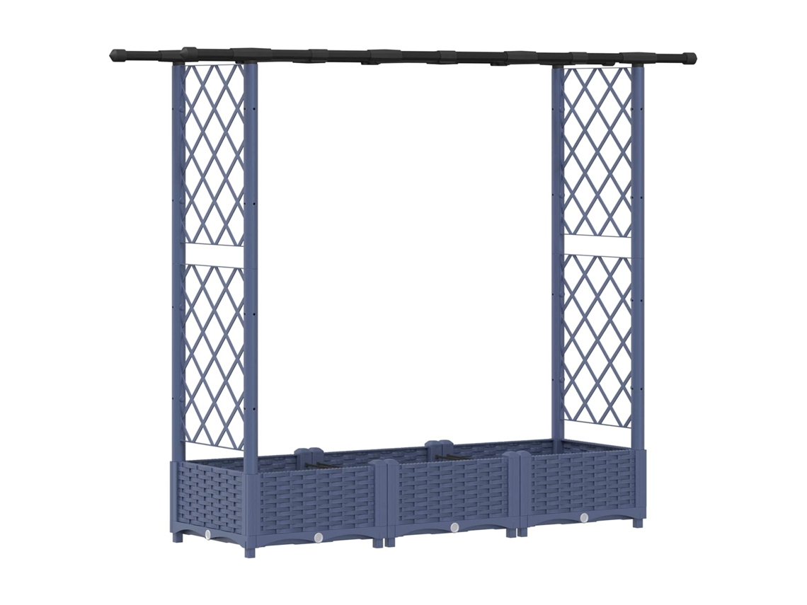 Vidaxl Cama Elevada Com Treliça E Telhado Cinzento 164 X 40 X 123 Cm