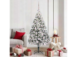 Vidaxl Árvore De Natal Artificial Branco 180 Cm Pvc, Aço E Plástico