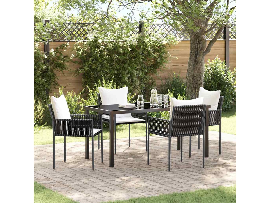 Vidaxl Conjunto de Jantar para Jardim 5 Pcs Marrom e Preto
