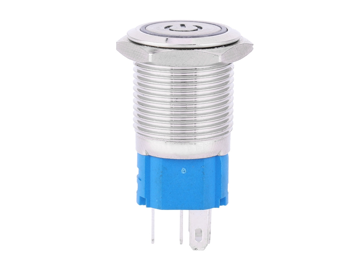 Interruptor de Metal com Led Branco para Carros e Barcos