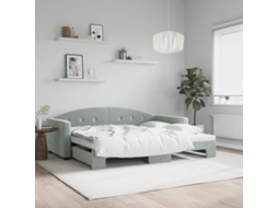 Vidaxl Sofá-cama Com Gavetão 90x190 Cm Veludo Cinzento-claro
