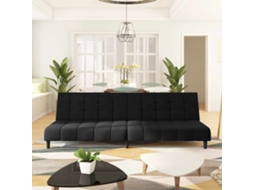 Vidaxl Sofá-cama De 2 Lugares Veludo Preto