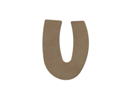 U maiúsculo em madeira MDF para decorar - 15 cm Gomille