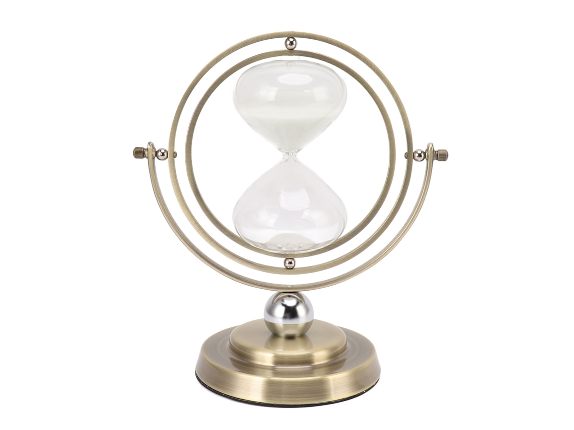 Reloj De Arena De Metal Bronce Moderno Simple 30min Arena Blanca Cronometraje Preciso Decoración Hogar