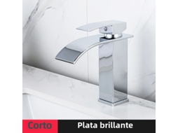 Torneira Moderna MDUG de aço inox, monocomando, para água quente e fria, estilo prateado curto
