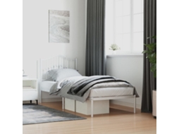 Vidaxl Estrutura De Cama Com Cabeceira 80x200 Cm Metal Branco