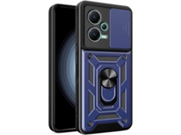 Capa Anel Giratório Tampa Deslizante para Xiaomi Poco F5 HONGWE. Anti-Choque Preto