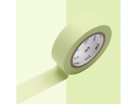 Fita Adesiva Unicolor Pastel Verde Limão MASKING TAPE (1,5 cm X 7m)