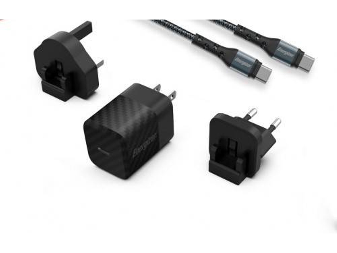 Carregador ENERGIZER A20MUC 20W + Cabo USB-C Preto