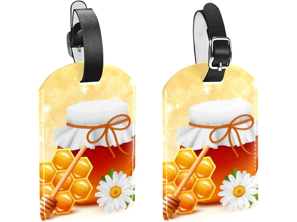 Kit Com 2-etiquetas De Identificação Bagagem Honey Jar Evitar A Perda Malas E Bolsas