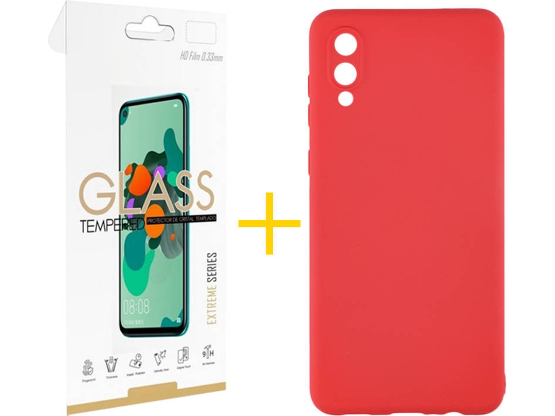 Capa e Película Samsung A02 SKYHE 2047 Vermelho