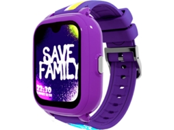 Smartwatch SAVEFAMILY Iconic Plus 2 Grafite para Crianças (Silicone - Roxo)