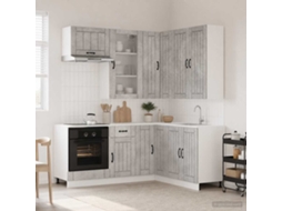 Vidaxl Unidade De Cozinha Lucca 8 Pcs Cinzento Cimento