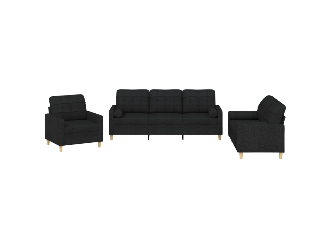 Conjunto De Sofás Vidaxl Preto Tecido (78 X 77 X 80 Cm)
