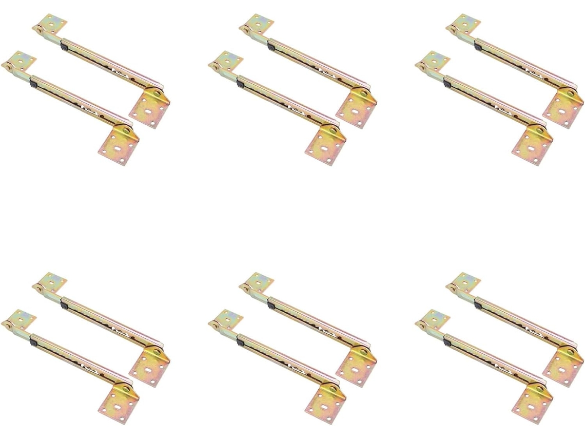 Conjunto De 6 Dobradiças Angulares Para Mesa Com Ajuste Ângulo 10 Posições E Suporte