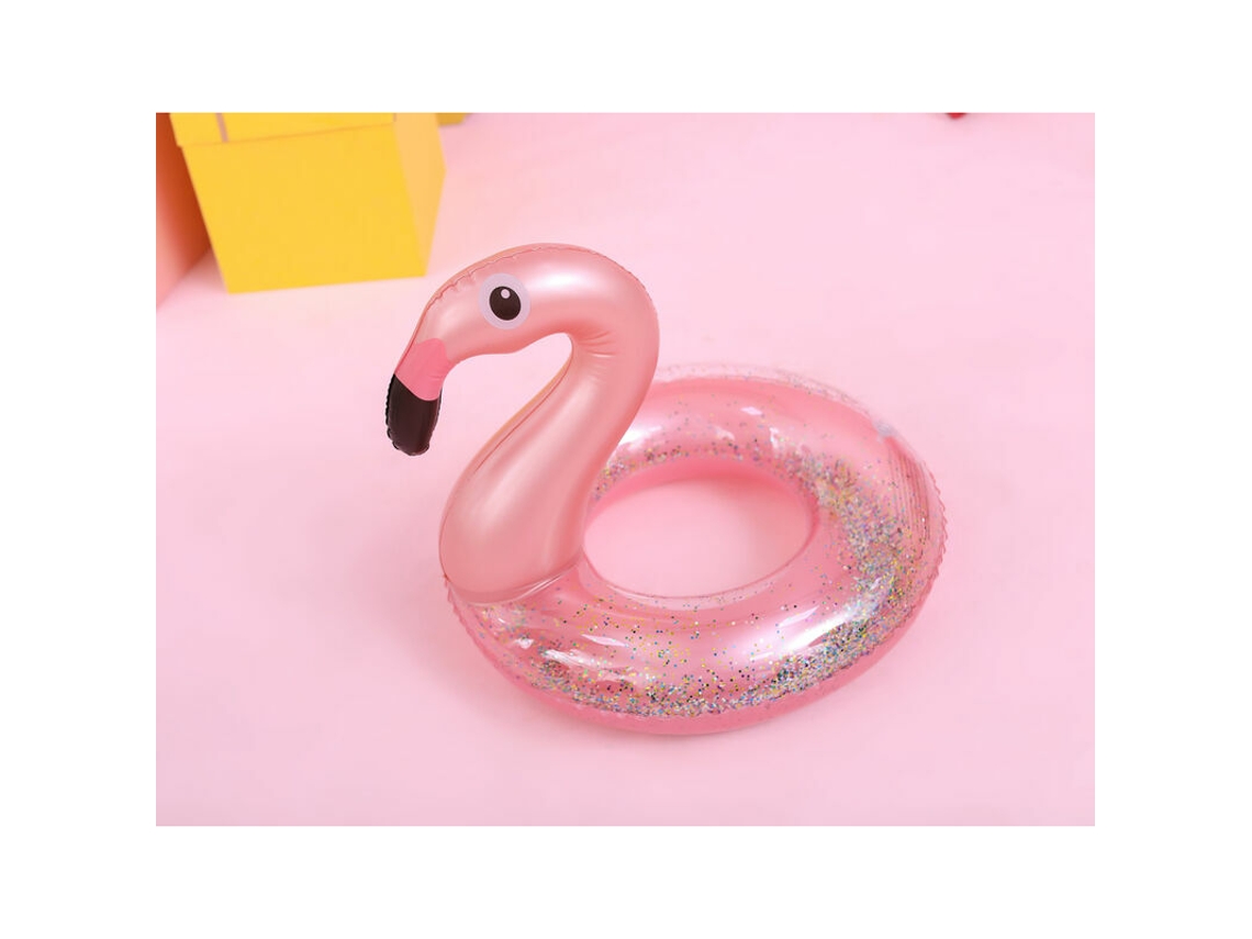 Boia Inflável de Flamingo com Glitter, Anel de Natação, Cadeira de Piscina, Divertidas para Praia, Brinquedos AQUAFORGE