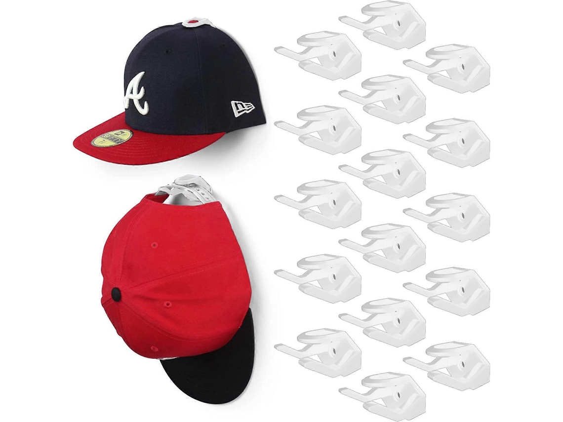 Rebe ganchos de Sombreros para Pared Porta Sombreros Adhesivo para Gorras de Béisbol, Exhibición Minimalista Blanco1