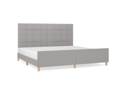 Bed Frame With Headboard, Bed Frames With Headboards Vidaxl Cinzeto Tecido (200 X 200 Cm)