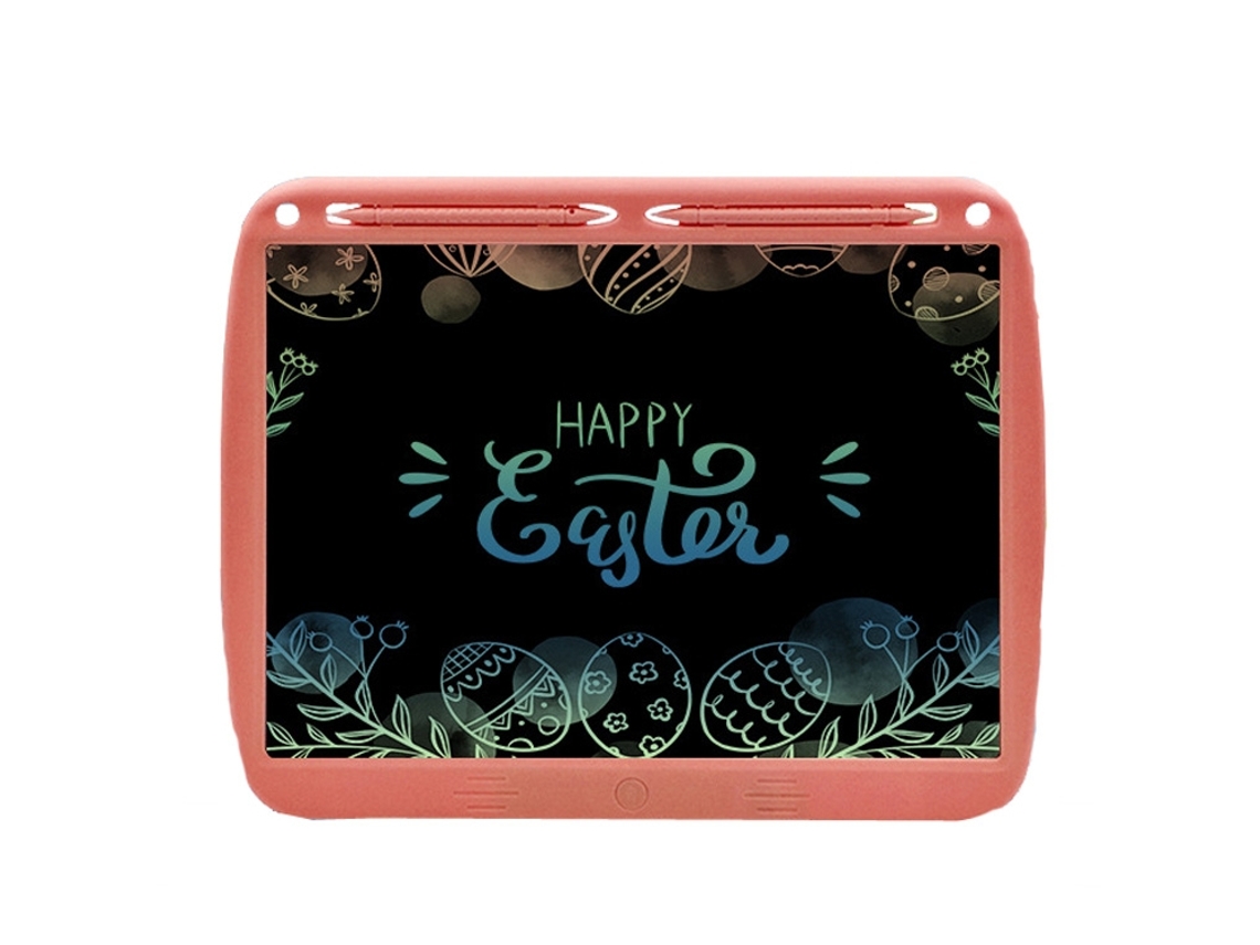 Linha Colorida (rosa)15 Polegadas Recarregável Tablet De Escrita Manual, Caneta Dupla Tablet De Escrita Lcd Kids Drawing Board