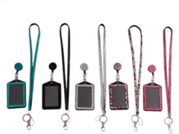 Cordão Crachá E Cartão Zerodeko Com Strass, Suporte Transparente Em Resina E Metal, Proteção Cartões E