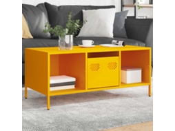 Vidaxl Mesa Centro 101,5x50x43,5 Cm Aço Laminado Frio Amarelo Mostarda