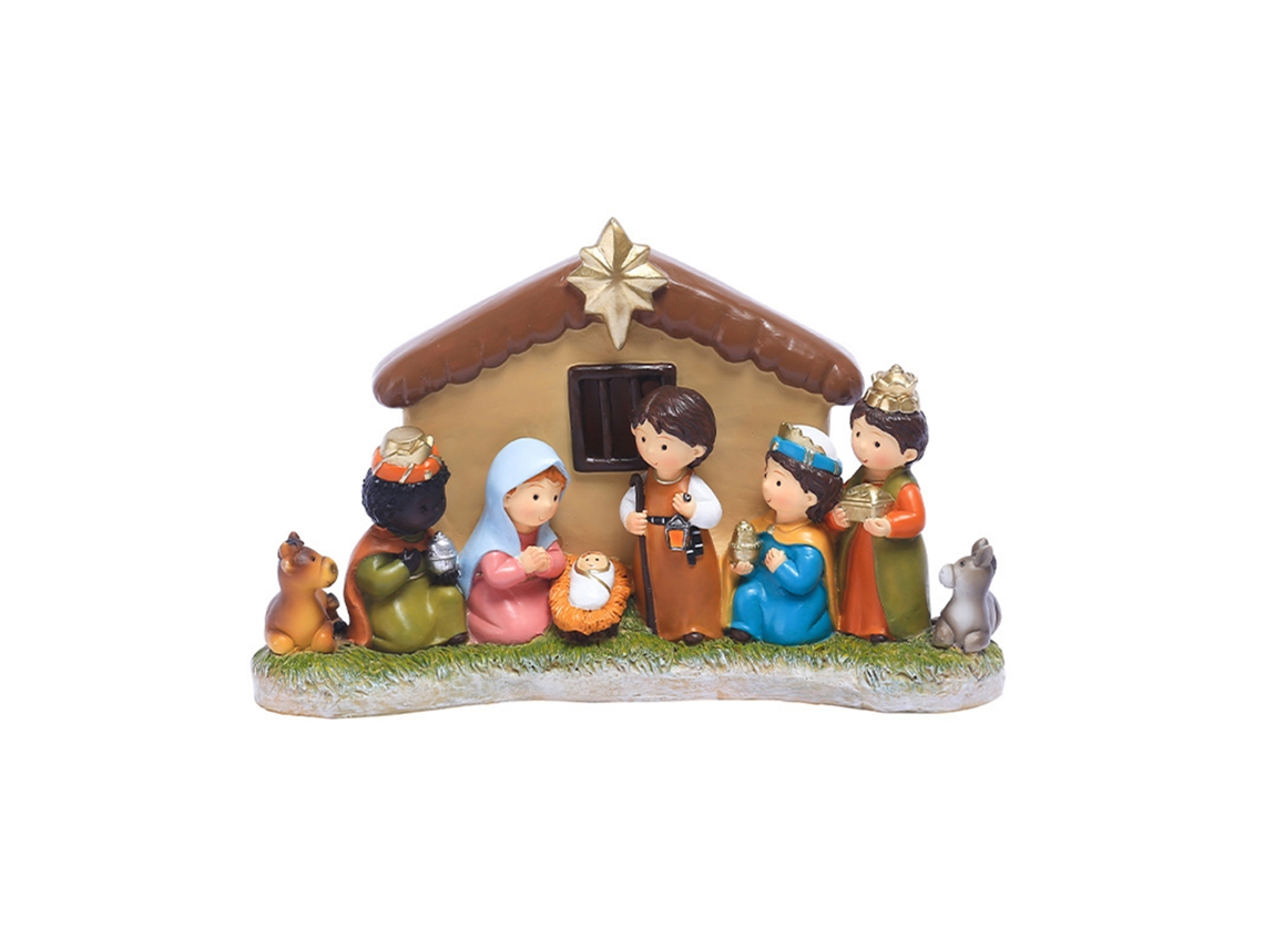Laxiscreed Conjunto De Decoração Natalícia Em Resina Com Presépio Para Festas E Decoração De Natal