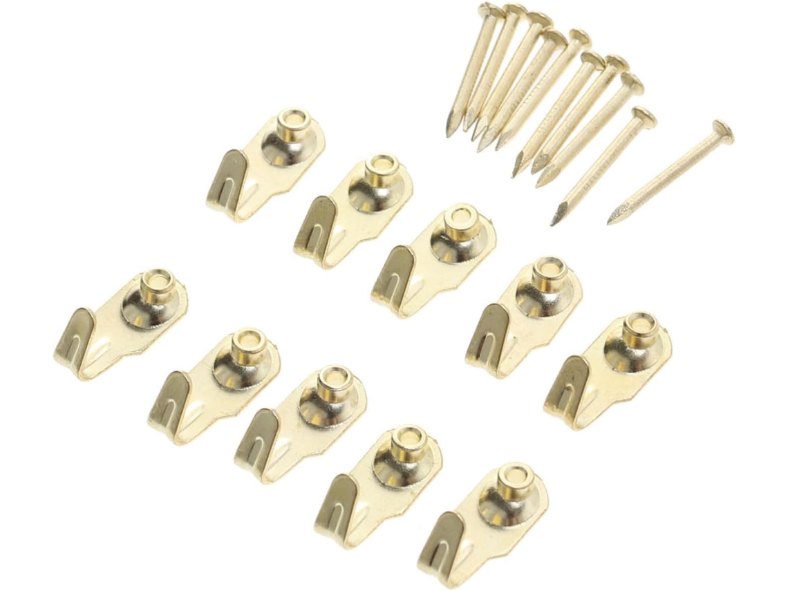 Conjunto De 60 Ganchos Invisíveis De Ferro Para Pendurar Quadros, Dourados
