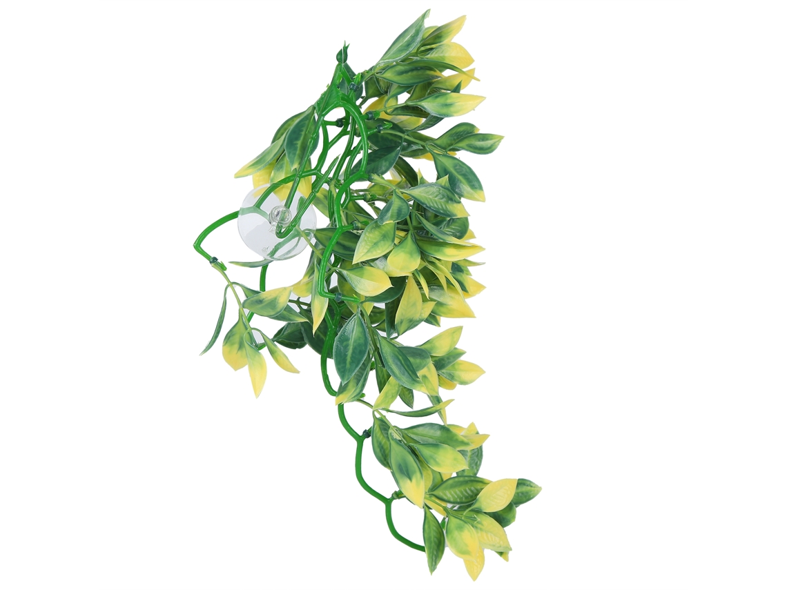 Planta Artificial Lifelike de Plástico para Répteis com Cupula de Sucção Decoração Terrário Aquário T 153e2 S/MARCA