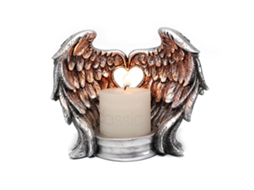 Apoio de Velas Asa LAXISCREED Decorativo Prata Cinza