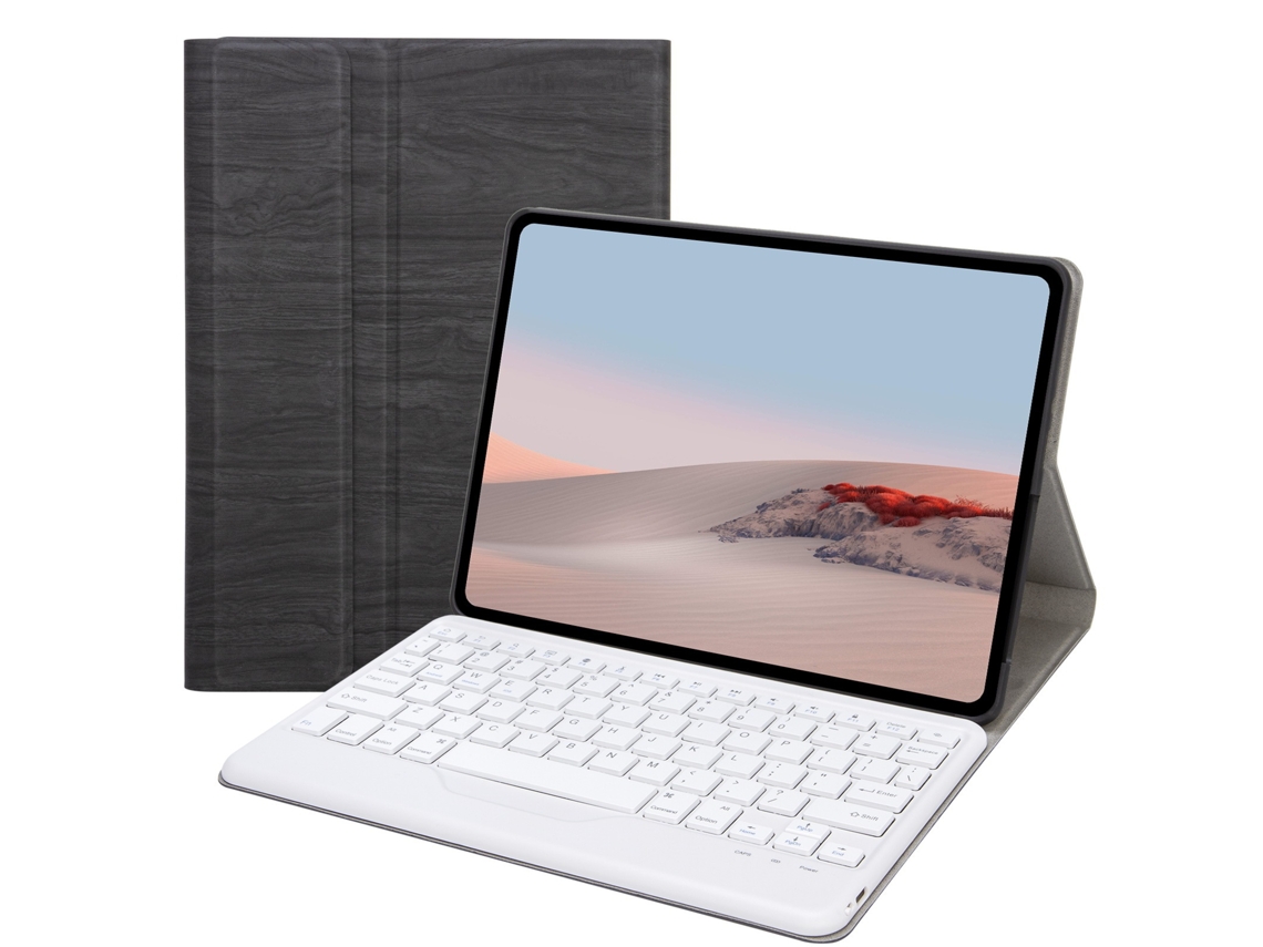 Elysve Capa Com Teclado Bluetooth Para Teclado Bluetooth Para Surface Go 1/2/3, Branco