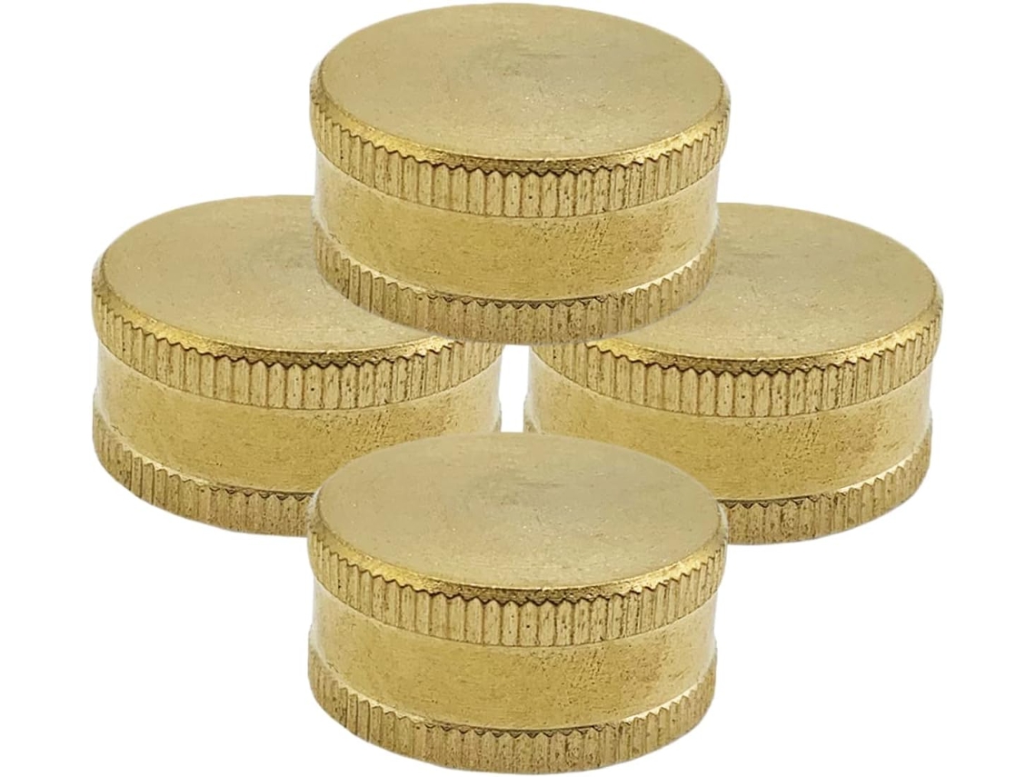 Conjunto De 4 Tampas Latão Para Mangueira Jardim, Compatíveis Com