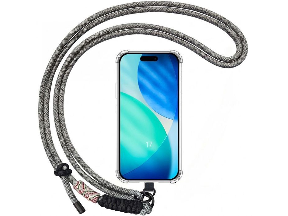 Capa Para Iphone 17, Transparente E Resistente A Impactos, Com Alça Removível.