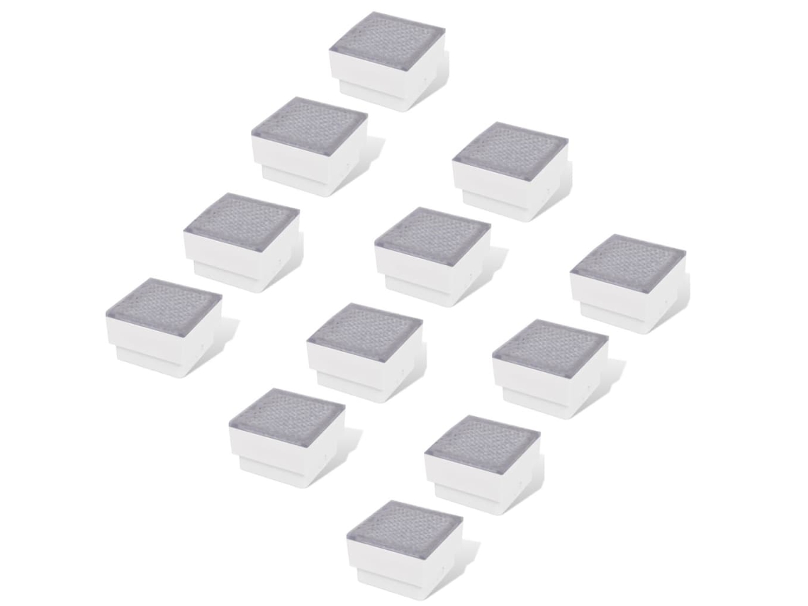 Conjunto 12 Iluminação exterior VIDAXL White Plastic (100x100x68 mm)