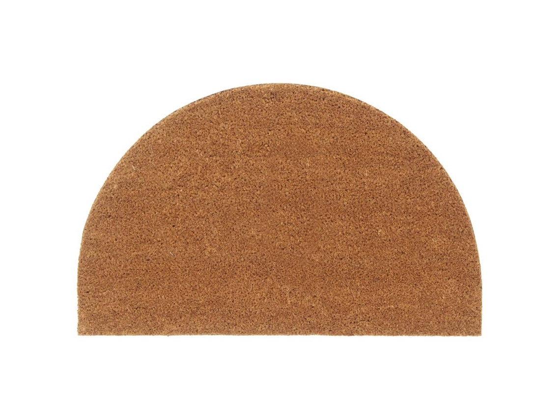 Vidaxl Tapete De Porta Semicircular 50x80 Cm Fibra Coco Tufada Natural