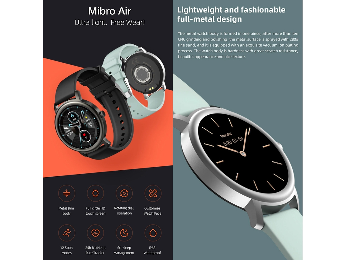 Relógio Inteligente Mibro Air Xpaw001 Fitness Tracker
