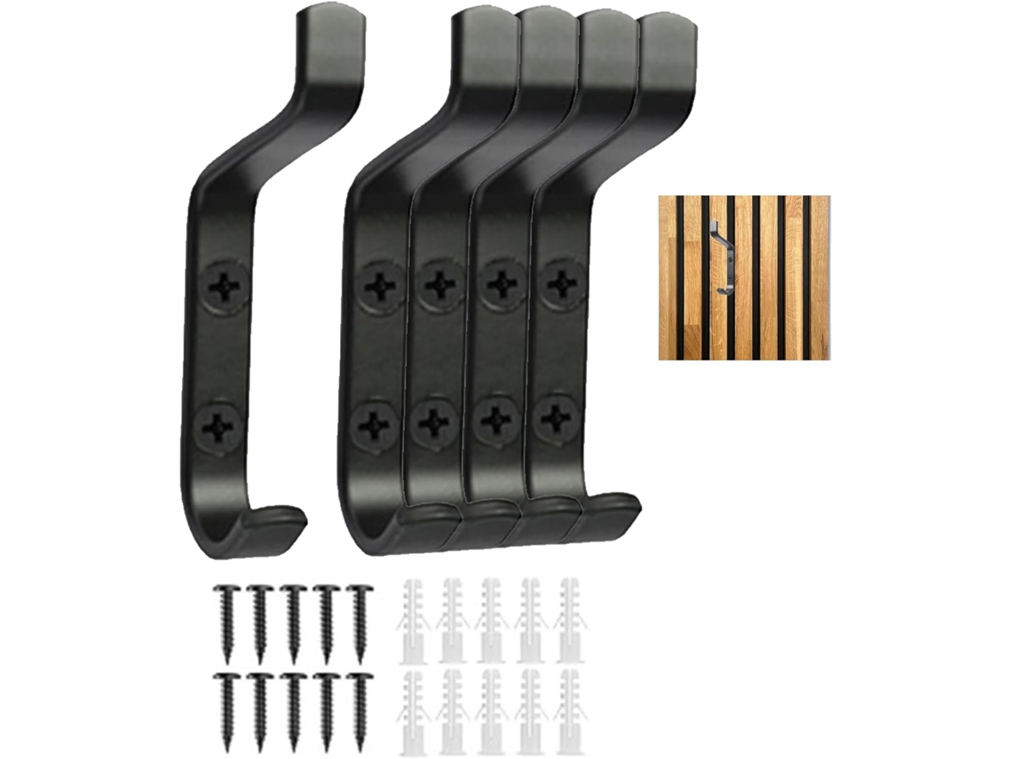 T Ganchos Para Painéis Acústicos - Pacote Com 5 Ganchos Pretos De 13mm Para Paredes Com Parafuso, Para Painéis Acústicos Em Quartos E Salas De Estar